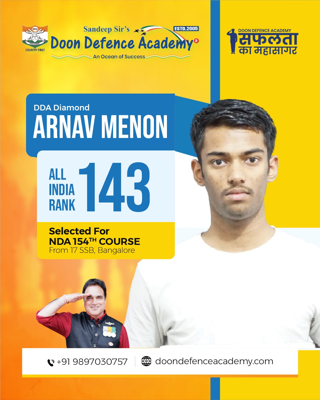 selection of doon defence academy